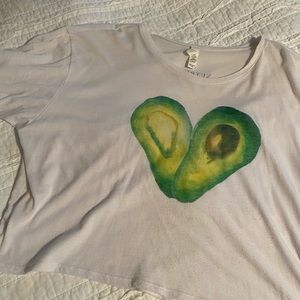Cropped white avocado tee